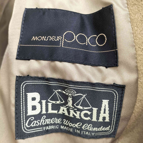 FABRIC MADE IN ITALY CASHMERE BLENDED ダブルチェスターコート メンズ LL