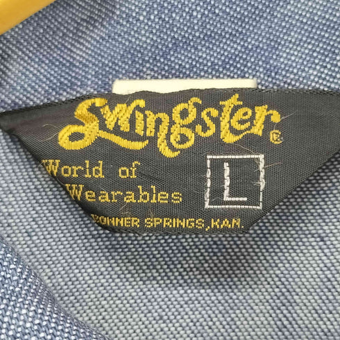 スウィングスター SWINGSTER MADE IN USA 70S ポリ混スナップボタンデニムジャケット メンズ L