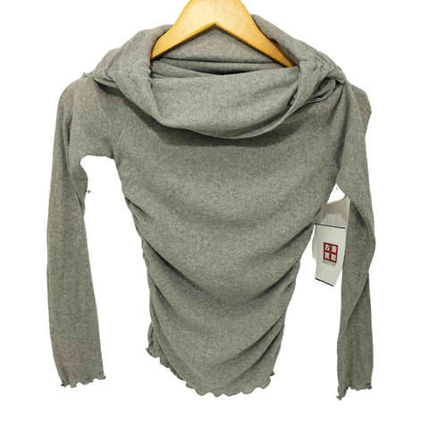 ザラ ZARA ギャザーセミシアーコットントップス レディース import:M