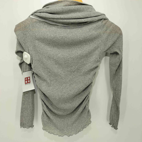 ザラ ZARA ギャザーセミシアーコットントップス レディース import:M