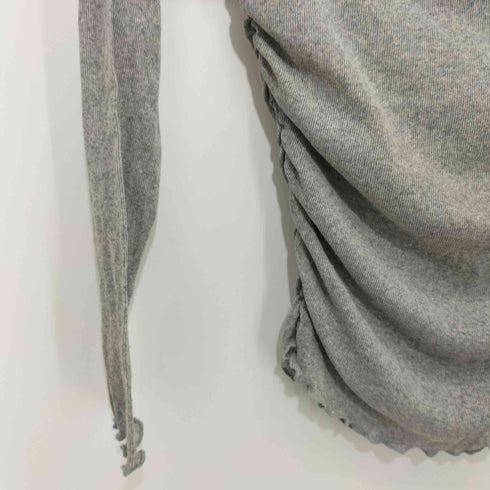 ザラ ZARA ギャザーセミシアーコットントップス レディース import:M