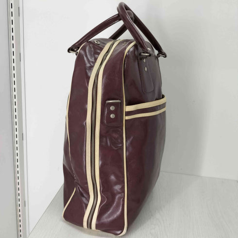 フレッドペリー FRED PERRY ロゴプリント キャンバスパイピングレザートートバッグ メンズ