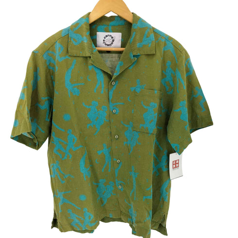 カルネボレンテ Carne Bollente 総柄 コットン混 リネン 開襟 S/S シャツ メンズ import:M