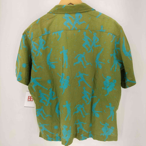 カルネボレンテ Carne Bollente 総柄 コットン混 リネン 開襟 S/S シャツ メンズ import:M