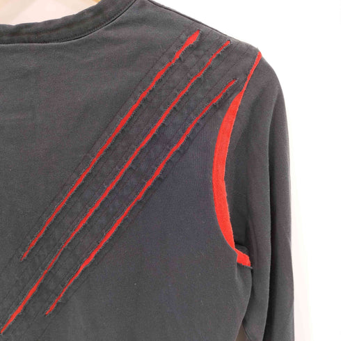 ワイスリー Y-3 ロゴ刺繍 スラッシュキルトデザイン クルーネック L/S Tシャツ メンズ JPN:S
