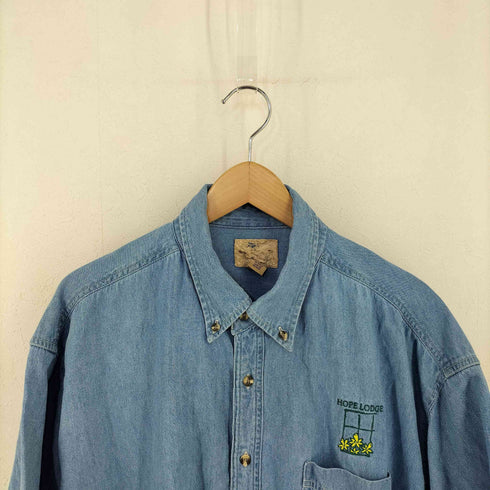香港製 HOPE LODGE 刺繍 BDデニムシャツ メンズ JPN:XL