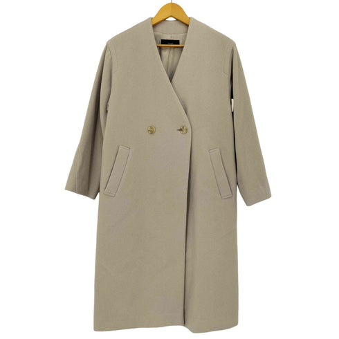 シップス SHIPS 19AW ノーカラーダブルボタンコート レディース