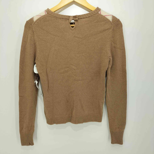 ブルーレーベルクレストブリッジ BLUE LABEL CRESTBRIDGE カシミヤ混 ラムウール アーガイルニットプルオーバー レディース JPN:38