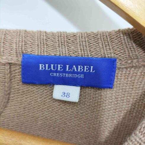 ブルーレーベルクレストブリッジ BLUE LABEL CRESTBRIDGE カシミヤ混 ラムウール アーガイルニットプルオーバー レディース JPN:38