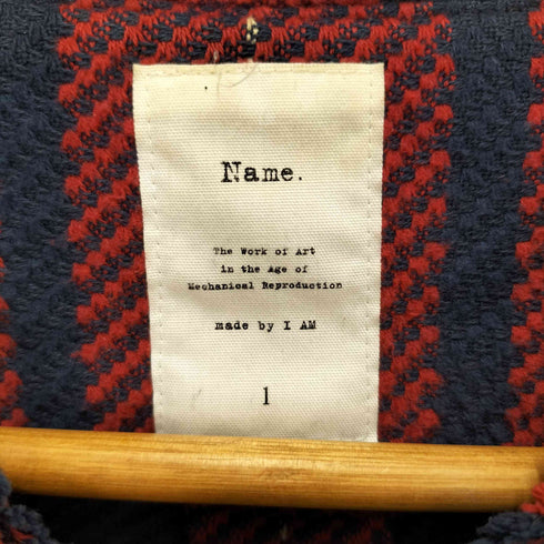 ネーム Name. 切りっ放しノーカラーチェックシャツ メンズ JPN:1