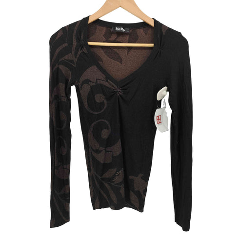 マックスマーラ MAX MARA ボタニカル柄 Vネック カットソー レディース import:S