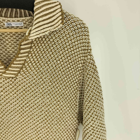 ザラ ZARA TEXTURED KNIT POLO SHIRT テクスチャ― ニット ポロシャツ メンズ import:M