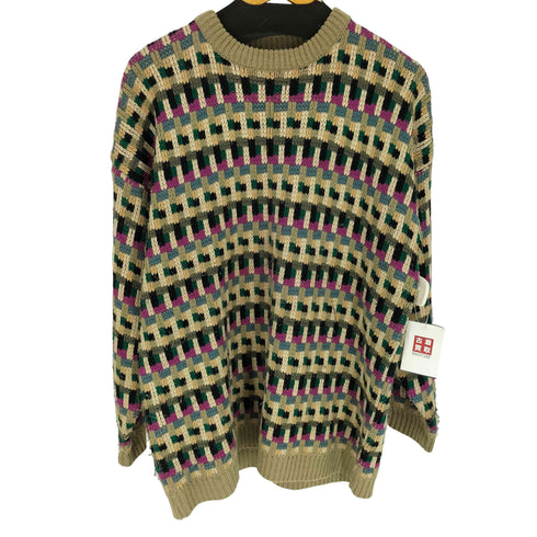 STYLES TOGO マルチカラー 総柄 アクリル クルーネック ニット メンズ import:L
