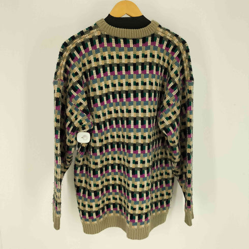 STYLES TOGO マルチカラー 総柄 アクリル クルーネック ニット メンズ import:L