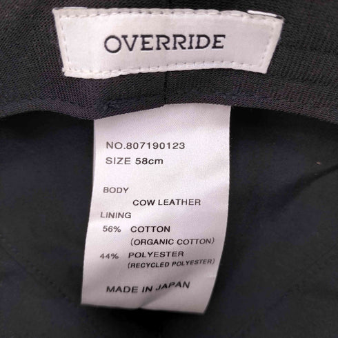 OVER RIDE LEATHER CASQUETTE メンズ 58cm