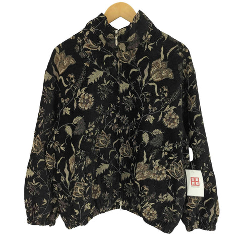 スーパーノヴァ supernova. Track jacket - Velvet jacquard / Black flower トラック ジャケット ベルベット ジャガード ブラック フラワー メンズ JPN:M