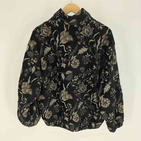 スーパーノヴァ supernova. Track jacket - Velvet jacquard / Black flower トラック ジャケット ベルベット ジャガード ブラック フラワー メンズ JPN:M