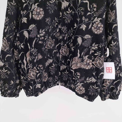 スーパーノヴァ supernova. Track jacket - Velvet jacquard / Black flower トラック ジャケット ベルベット ジャガード ブラック フラワー メンズ JPN:M
