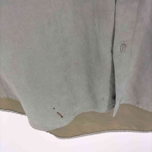 ヴァンヒューゼン VAN HEUSEN SOFT SUEDE ソフト スウェード ビッグシルエット バック カスタム ドローコード スムース ポリ L/S シャツ メンズ 4XL