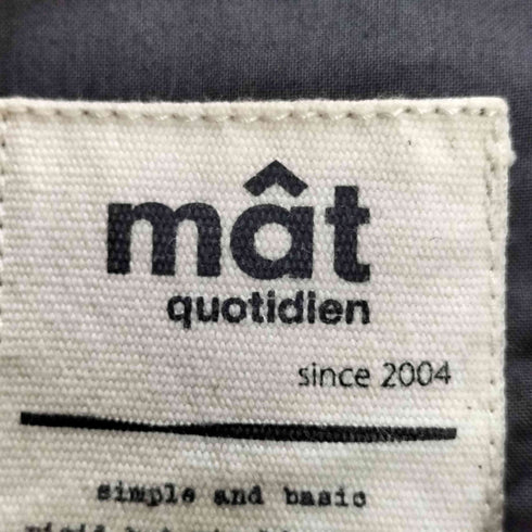 マトコテディアン mat quotidien バックスリット コットン ロング ステンカラーコート レディース FREE