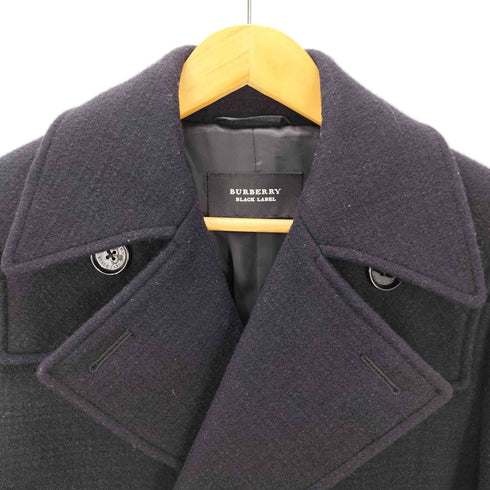バーバリーブラックレーベル BURBERRY BLACK LABEL ウール ピーコート メンズ S