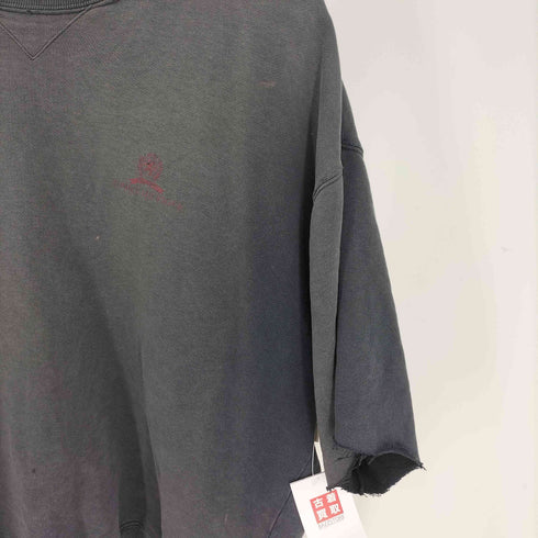 トミーヒルフィガー TOMMY HILFIGER ロゴ プリント 前V コットンポリ クルーネック Tシャツ カットオフ ボロ メンズ import:L