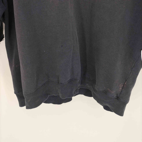 トミーヒルフィガー TOMMY HILFIGER ロゴ プリント 前V コットンポリ クルーネック Tシャツ カットオフ ボロ メンズ import:L
