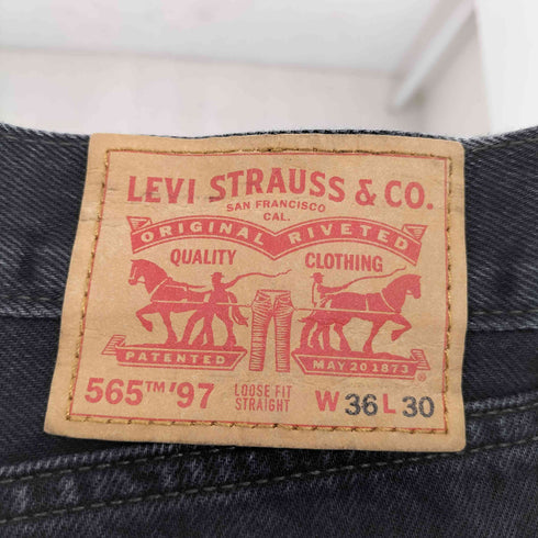 リーバイス Levis 565 ストレートブラックデニムパンツ メンズ W36 L30