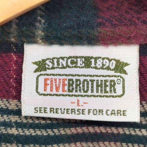 ファイブブラザー FIVE BROTHER 90S チェック柄 ヘビーネルシャツ メンズ import:L