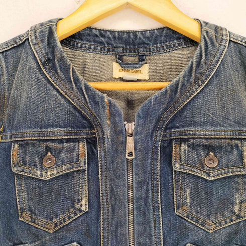 ディーゼル DIESEL 90S ダメージ加工デニムジップジャケット レディース XS