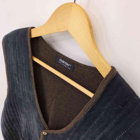 SAMYUN ベロア切替 4B ベスト メンズ import:XL