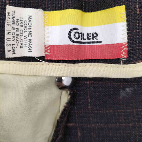 COTLER 80S USA製 ネップ地 2タックスラックスパンツ ロケットタロンジップ メンズ