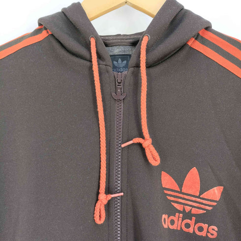 アディダス adidas 3ストライプ ロゴプリント フーデット トラックジャケット トラックジャージ メンズ import:M