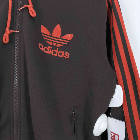 アディダス adidas 3ストライプ ロゴプリント フーデット トラックジャケット トラックジャージ メンズ import:M