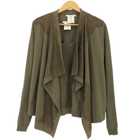 ジバンシィ GIVENCHY ウールカシミヤ レース ニットタンクトップ & カーディガン アンサンブル レディース import:S