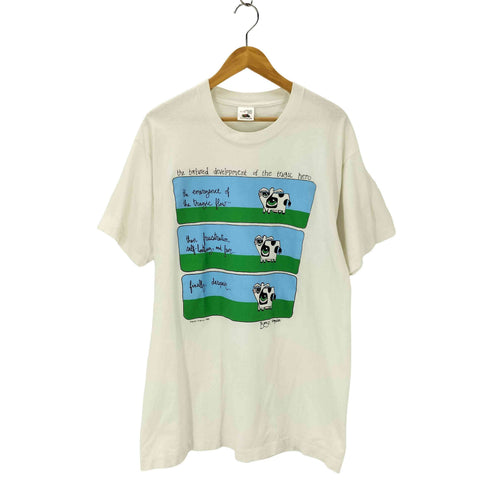 フルーツオブザルーム FRUIT OF THE LOOM 80s 88年© 裾袖シングル プリントクルーネックTシャツ メンズ JPN:XL