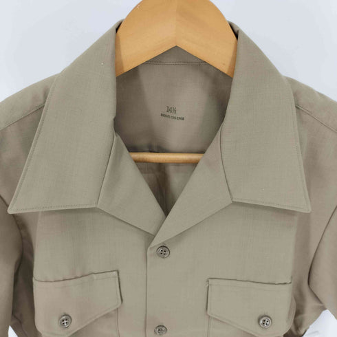 ユーエスマリン U.S.MARINE 80S USMC KHAKI SHADE 2122 SHIRT MARTIN MFG社製 カーキ ミリタリー S/S シャツ 88年製 メンズ 14 1/2