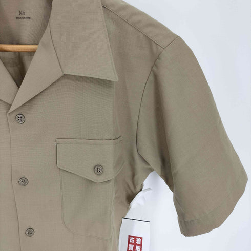 ユーエスマリン U.S.MARINE 80S USMC KHAKI SHADE 2122 SHIRT MARTIN MFG社製 カーキ ミリタリー S/S シャツ 88年製 メンズ 14 1/2