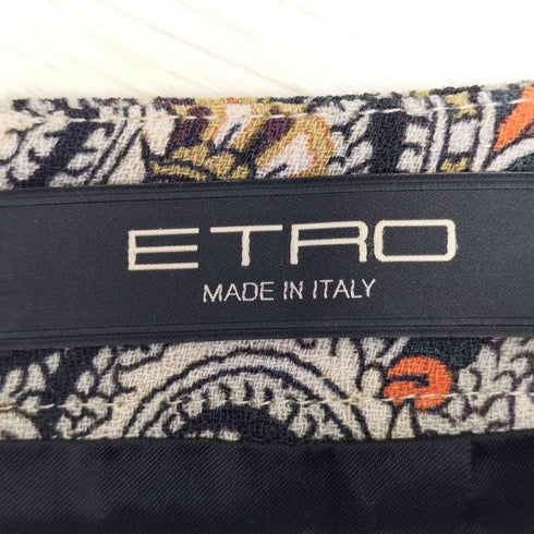エトロ ETRO ペイズリー 総柄 ひざ丈ウールスカート レディース 42