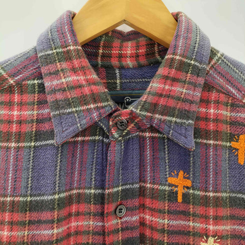 ウールリッチ WOOLRICH 90s 刺しゅうカスタム フランネルシャツ メンズ JPN:L