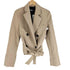 ザラ ZARA ダブルブレスト ベルテッド クロップドジャケット パワーショルダー レディース import:S