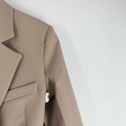 ザラ ZARA ダブルブレスト ベルテッド クロップドジャケット パワーショルダー レディース import:S