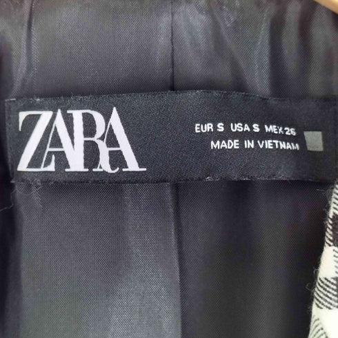 ザラ ZARA ダブルブレスト ギンガムチェック オーバーサイズ ジャケット レディース import:S