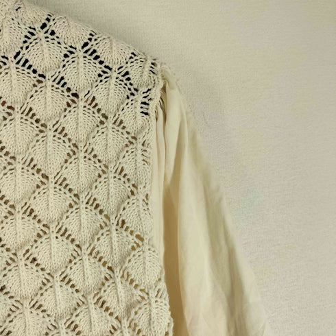ザラ ZARA コントラスト ニット カーディガン レディース import:S