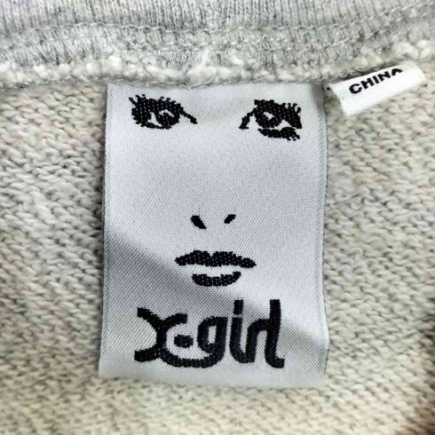 エックスガール X-girl DANCING LOGO SWEAT HOODIE ダンシング ロゴ スウェットフーディー プルオーバーパーカー レディース ONE SIZE