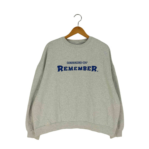 REMEMBER ロゴ刺繍 クルーネックスウェット メンズ