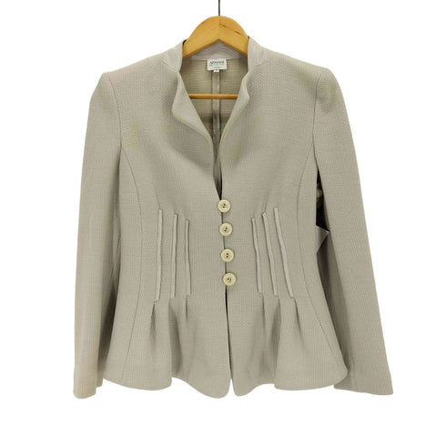 アルマーニコレツィオーニ ARMANI COLLEZIONI フロント プリーツテーラードジャケット レディース 40