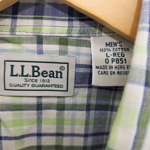 エルエルビーン L.L.Bean ボタンダウン 半袖チェックシャツ メンズ L