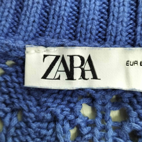 ザラ ZARA フラワーデザイン Vネック コットンニットベスト レディース import:L