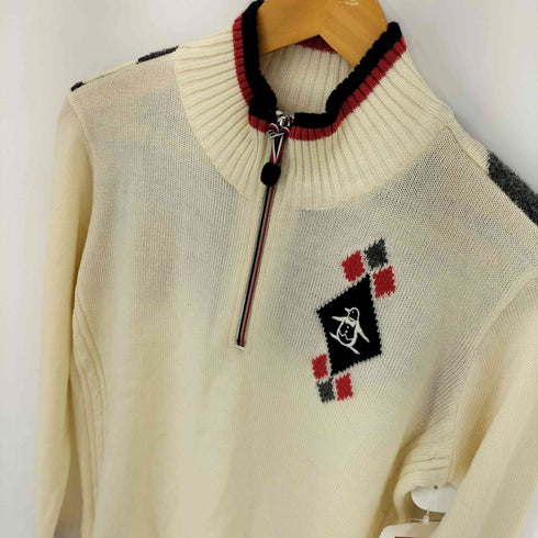 マンシングウェア Munsingwear アーガイル柄 ハーフジップ ニットセーター レディース import:L